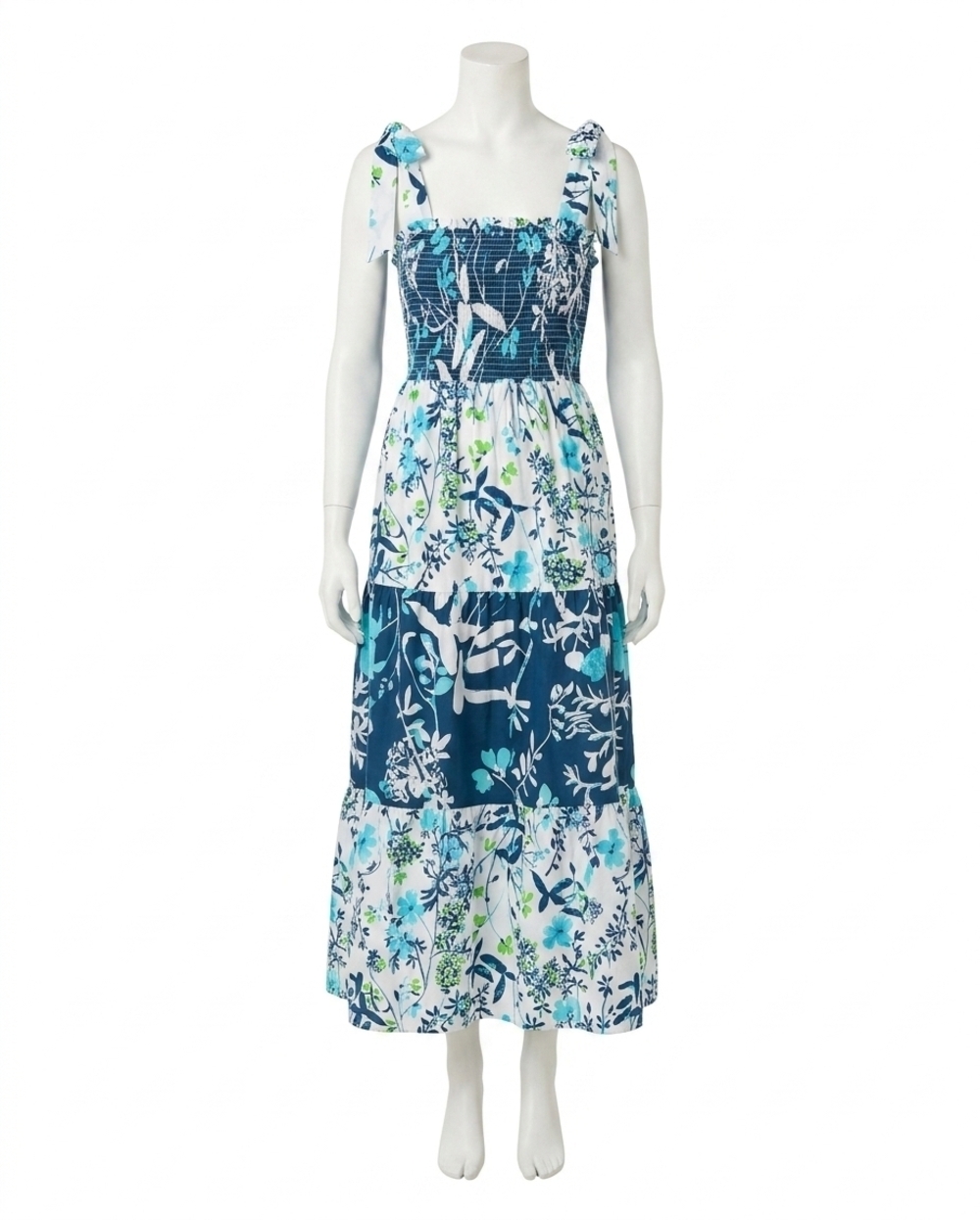 NEW LILLY PULITZER athyn smocked maxi dress in resort white sea blooms